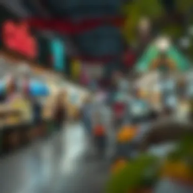 Vibrant marketplace in Al Khail Heights reflecting local culture.