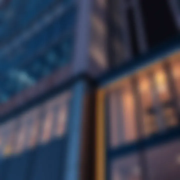 Close-up of Amna Tower's facade highlighting its modern materials