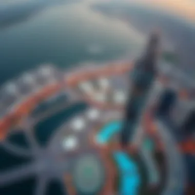 Aerial view of the vibrant locale surrounding Brands Creek Tower