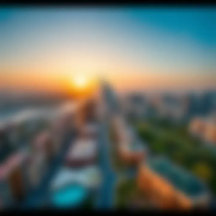 Aerial View of Dubai's Hotel Apartment Neighborhoods Aerial view of Dubai showcasing popular hotel apartment neighborhoods