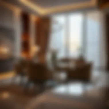 Elegant Dining Area in a Hotel Apartment Dining area in a hotel apartment featuring elegant decor