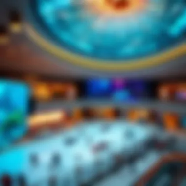 Entertainment facilities in Dubai Mall including an aquarium and ice rink