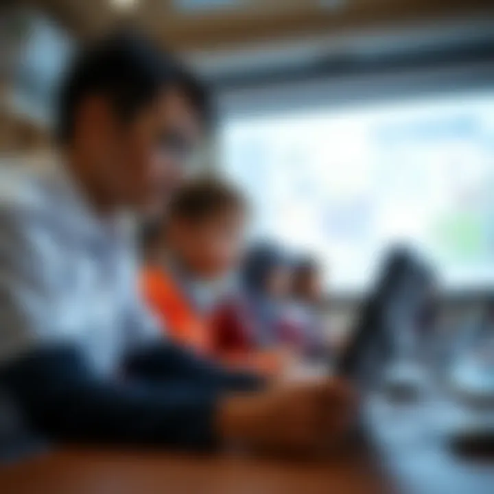 Students engaging in a technology-enhanced lesson
