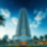 Stunning exterior view of Dunya Tower showcasing its modern architecture