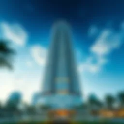 Stunning exterior view of Dunya Tower showcasing its modern architecture