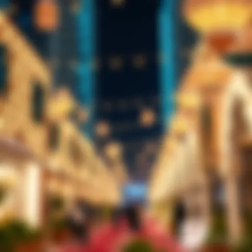 Festive decorations celebrating Eid in a modern UAE city