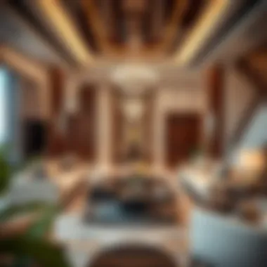 Opulent Interior of a Luxury Apartment in Etihad Towers Interior shot of a luxury apartment within Etihad Towers, highlighting modern design and opulent furnishings.