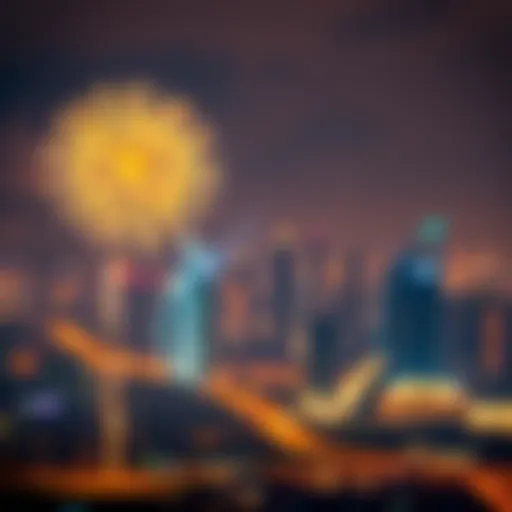 Fireworks illuminating the Dubai skyline during New Year celebrations