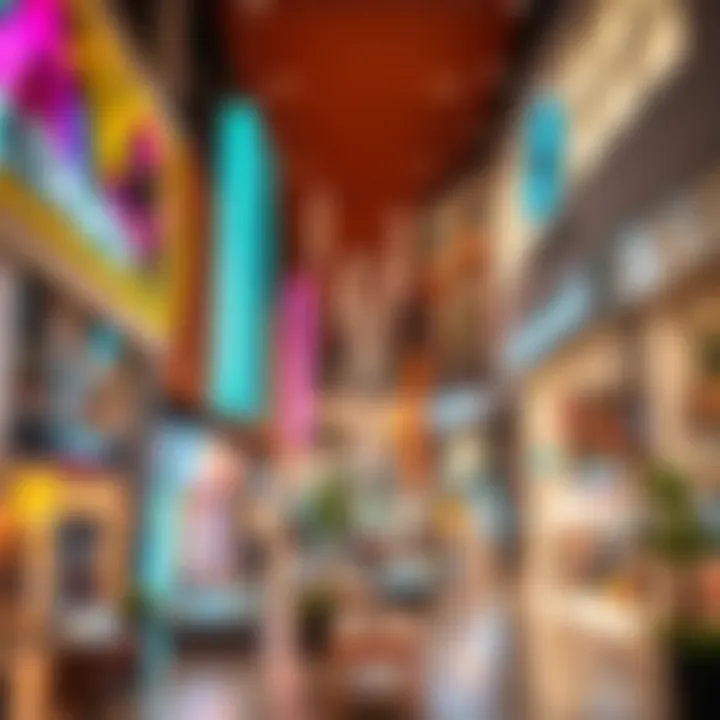 Vibrant retail space within Al Qouz Mall filled with diverse shopping options