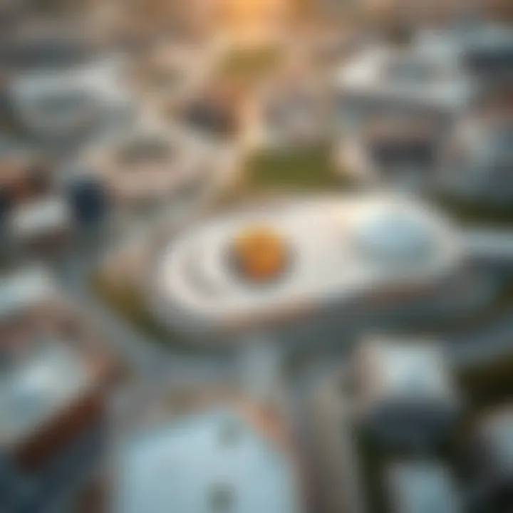 Aerial view of Dubai Silicon Oasis with Art 9 prominently featured