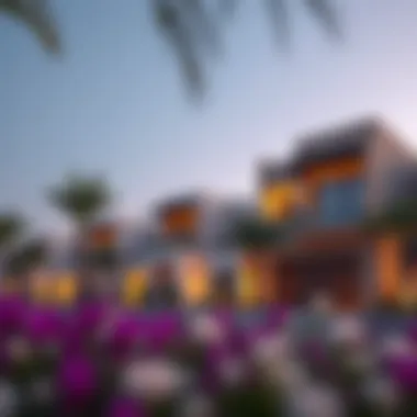 Modern architecture of homes within the Damac Hills 2 community