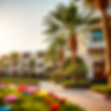 Community amenities including recreational areas and landscaped gardens