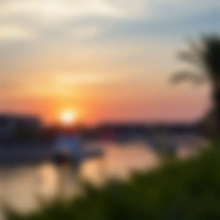 Sunset view over the lagoon highlighting the serene lifestyle offered by the development