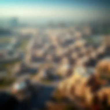 An aerial view of Al Barsha showcasing its unique architectural layout