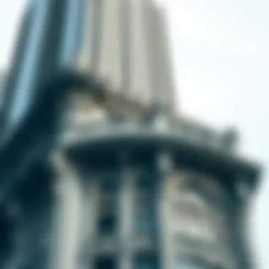 Close-up of architectural details on Empire Heights Tower