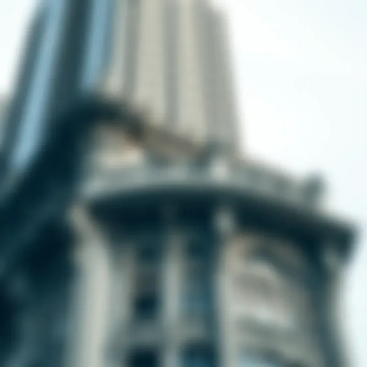 Close-up of architectural details on Empire Heights Tower