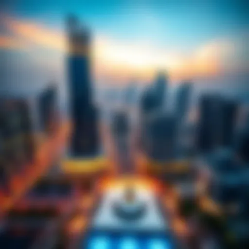 Panoramic view of Empire Heights Tower against Dubai skyline