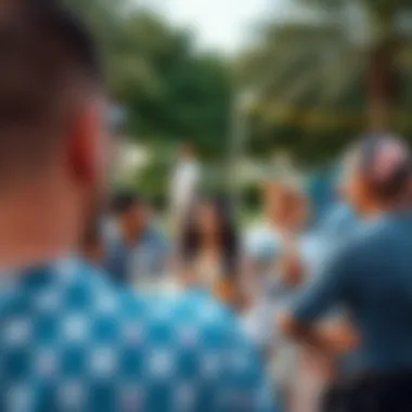 A vibrant community gathering in a Dubai park