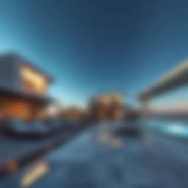 Luxurious beachfront properties with modern architecture in La Mer Jumeirah