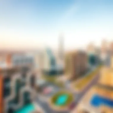 Aerial view showcasing the stunning skyline of Meydan City