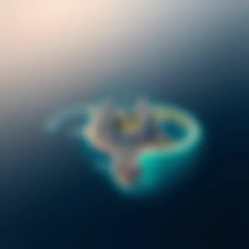Aerial view of Palm Jumaira showcasing its unique shape