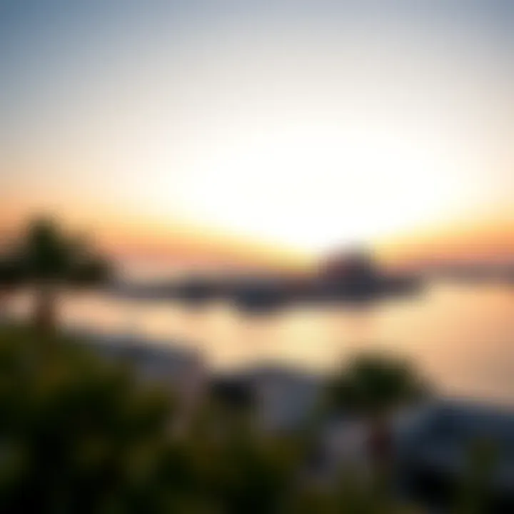 Panoramic sunset view from a residential property on Palm Jumaira