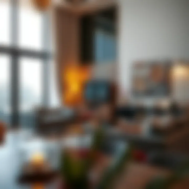 A cozy apartment interior featuring modern furnishings and a warm ambiance, representing rental options in Al Wasl.