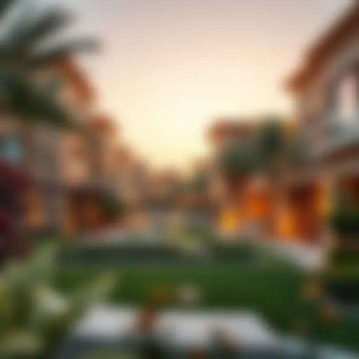 Scenic view of Al Barsha neighborhood highlighting villa-style architecture