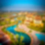 Aerial view of Sobha Creek Vistas Reserve showcasing its strategic location in Dubai