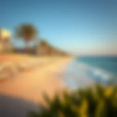 Dubai Beaches: A Coastal Retreat Golden sands and turquoise waters of a Dubai beach.