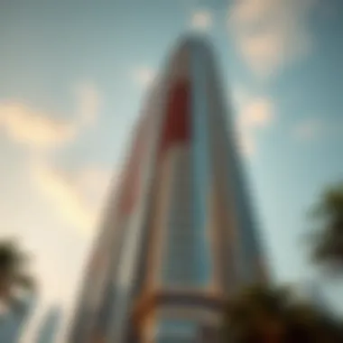 Architectural details of the Rolex Tower highlighting its design