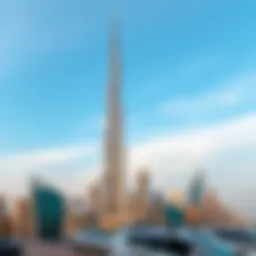 The Burj Khalifa towering above the Dubai skyline