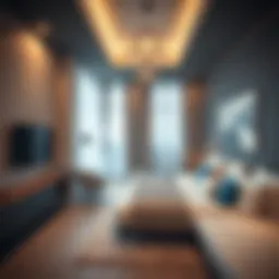 Stylish furnished studio interior