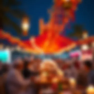 Cultural celebration of breaking fast in Dubai with vibrant decorations