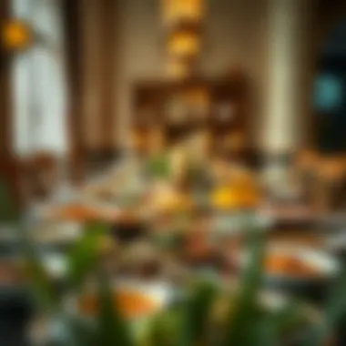 Traditional Iftar Table in Dubai Traditional Iftar table spread with various dishes in Dubai