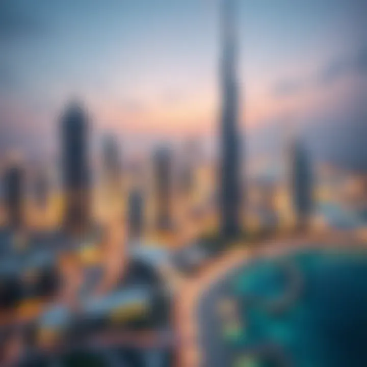 A panoramic view of Dubai skyline showcasing modern architecture