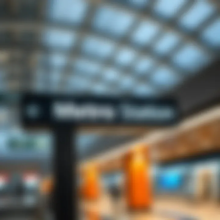 Signage at a Dubai Metro station