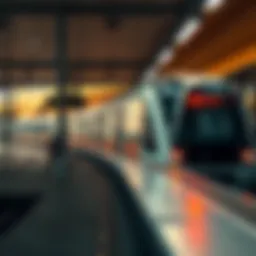 Metro train arriving at Dubai station