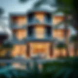 Stunning exterior view of the Pagani Residence showcasing its unique design elements