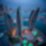 Aerial view of Pullman Jumeirah Lakes Towers showcasing its modern architecture