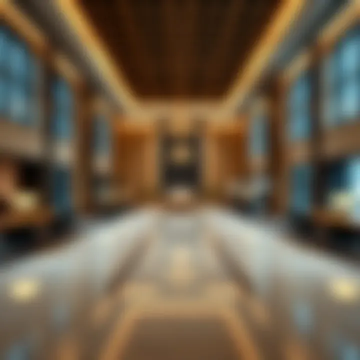 Luxurious lobby interior of Pullman Jumeirah Lakes Towers