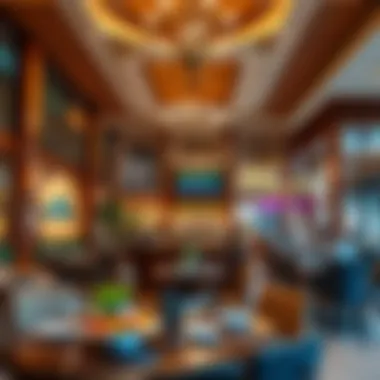 Culinary Delights at Sahara Mall An inviting dining area within Sahara Mall with diverse culinary options