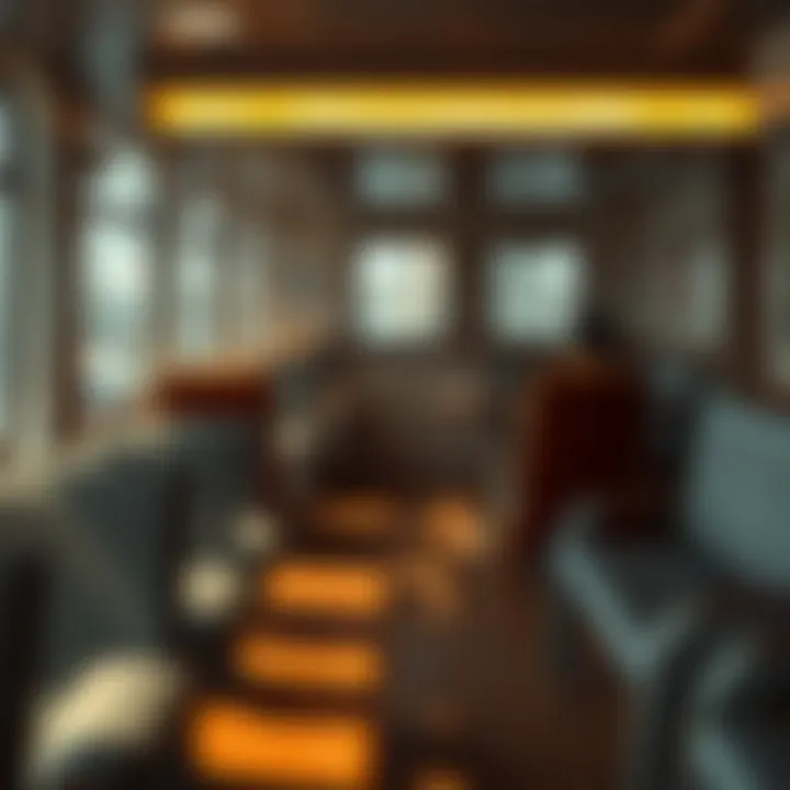 Interior of a ferry showcasing comfortable seating
