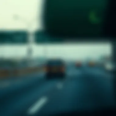 Commuter vehicle traveling along the highway from Dubai to Al Ain.