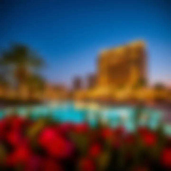 Evening illumination highlighting The Pointe's beauty