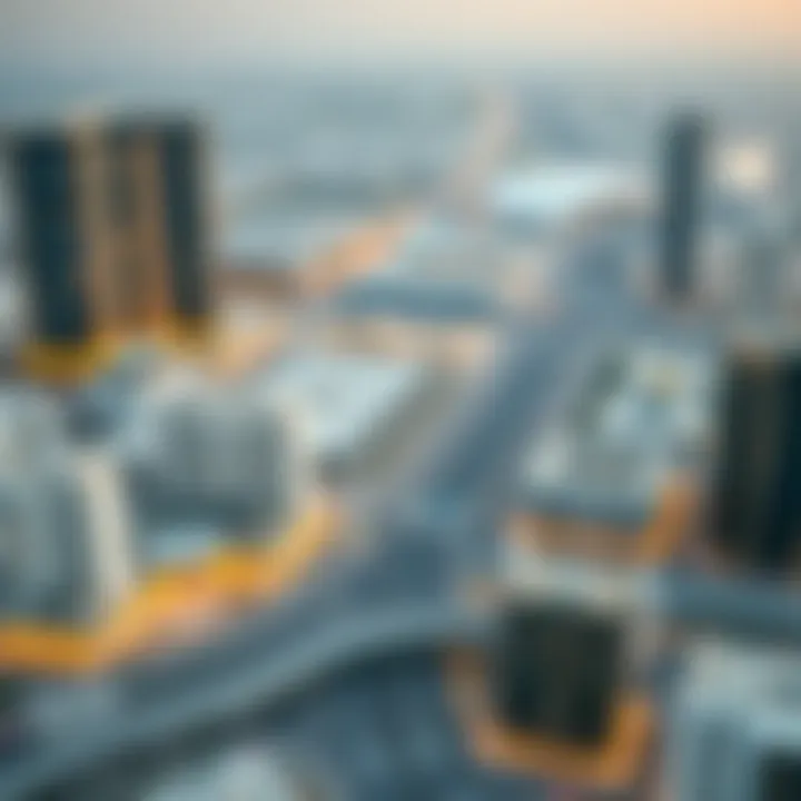 Map highlighting real estate locations near Dubai Mall