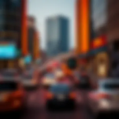 Traffic patterns near Dubai Mall during peak hours