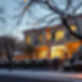 View of a luxurious villa in a UAE neighborhood during winter