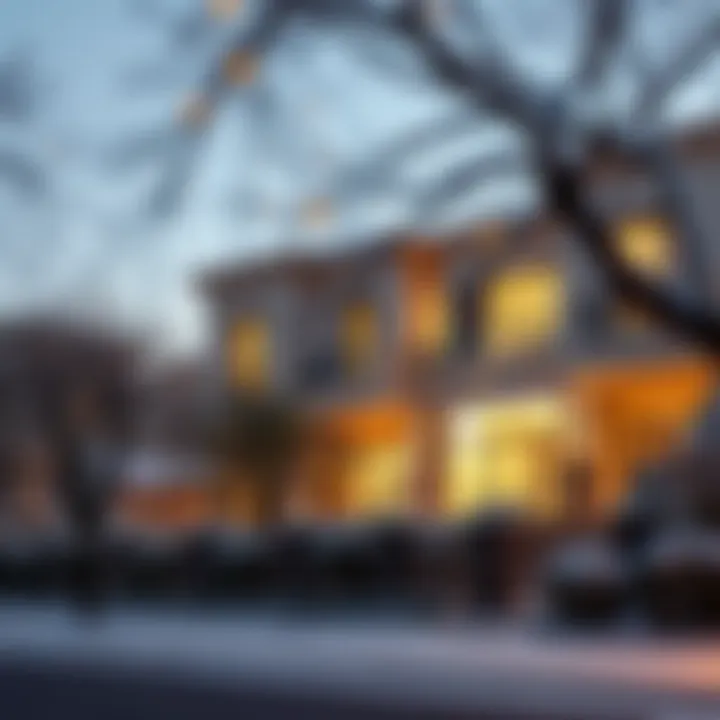 View of a luxurious villa in a UAE neighborhood during winter