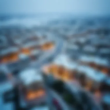 Residential Area in the UAE in Winter Aerial view of a popular residential area in the UAE during the winter season